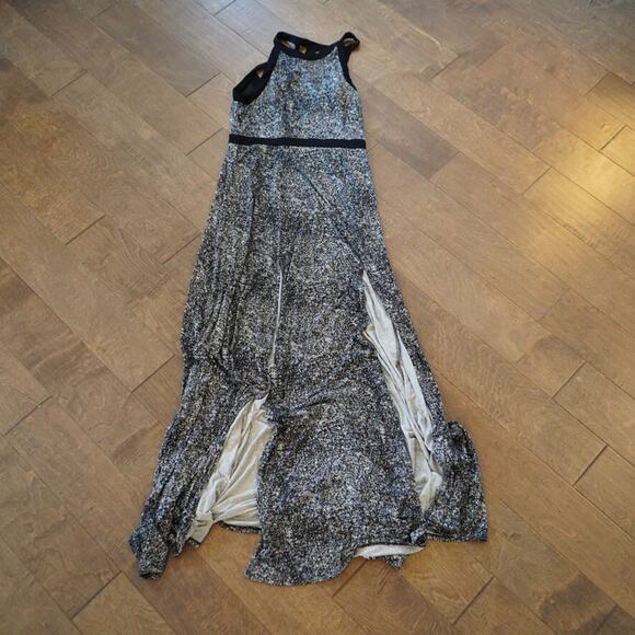Silence And Noise Maxi Dress Large Black White Slits Strappy Urban Outfitters - Picture 4 of 12